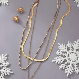 AMI Gold-Toned Gold-Plated Layered Chain image 1