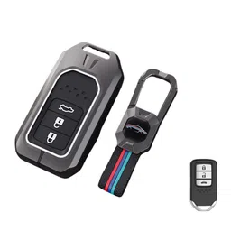 Contacts Metal Silicon KIA 4 Button Compatible Key Cover-image-10