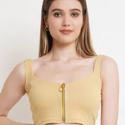 Popwings Cream-Coloured Crepe Bralette Crop Top image 1