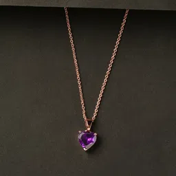 HOT AND BOLD Gold-Toned & Purple Brass Gold-Plated Oxidised Chain-image-4