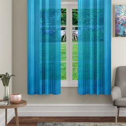 Cortina Green 2 Pieces Abstract Sheer Window Curtain-picture-5
