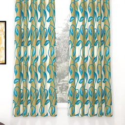 Story@home Nature Blue & Green 2 Pieces Ethnic Motifs Printed Window Curtains-image-68