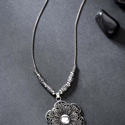 NVR Silver Plated Oxidised German Silver Necklace-picture-19