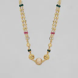 Rubans Gold-Toned & Green Gold-Plated Chain image 4