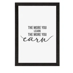 eCraftIndia White & Black Motivational Quote Printed Framed UV Art Painting image 3