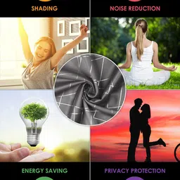 Story@home Grey & White Abstract Printed Black Out Door Curtain image 4