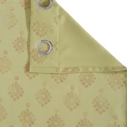 Aura Green 2Pcs Polyester Ethnic Motif Blackout Long Door Curtain image 5