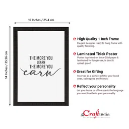 eCraftIndia White & Black Motivational Quote Printed Framed UV Art Painting image 4