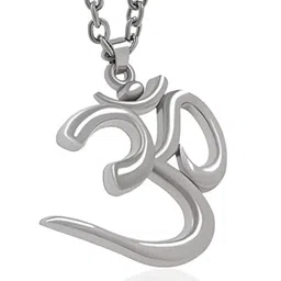 Saizen Silver-Plated Stainless Steel Om Pendant With Chain image 4