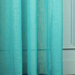 HOMADORN Yellow & Blue Set of 2 Sheer Door Curtain image 5