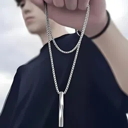 KARISHMA KREATIONS Men Set of 2 Silver-Plated Pendant with Chain image 5