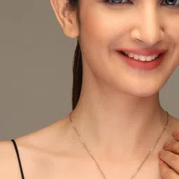 LAIDA Women Rose Gold-Plated AD Studded Pendant with chain-image-30