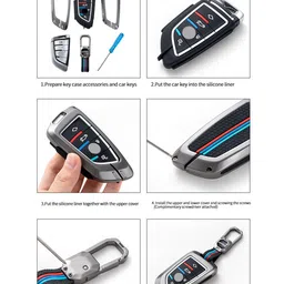 CONTACTS Metal Silicon TATA 3Button Compatible Key Cover image 4