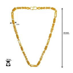 Saizen Men Polished Gold Plated Brass Gold Chain image 4