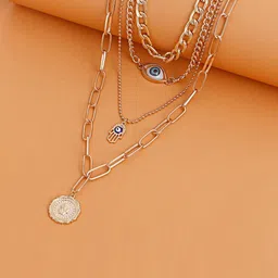 Jewels Galaxy Gold-Toned & White Gold-Plated Necklace-image-52