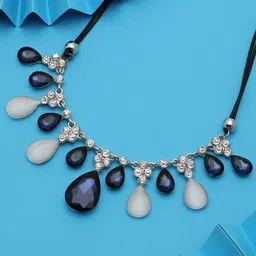 SOHI Silver-Plated & White StoneNecklace image 1