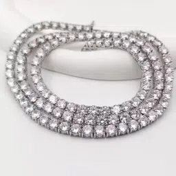 MEENAZ Men American Diamond Silver-Plated Choker Chain-picture-24