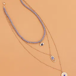 Jewels Galaxy Women Gold-Toned & Grey Gold-Plated Necklace-image-86