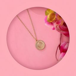 Accessorize London Women Gold-Toned Filigree Coin Pendant Necklace-picture-0