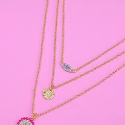 Crunchy Fashion Gold-Toned & White Gold-Plated Layered Necklace-picture-19