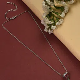 SOHI Silver-Toned & Red Silver-Plated Chain-picture-17