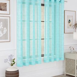 Story@home Blue 2-Pieces Sheer Window Curtains-picture-2