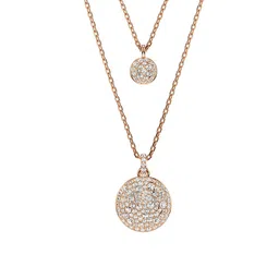 SWAROVSKI Rose Gold-Plated Crystals Studded Circular Pendants with Chains image 4