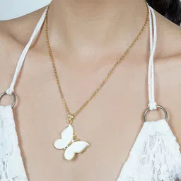 JOKER & WITCH White Butterfly Necklace image 5