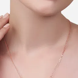 MINUTIAE Rose Gold-Plated Pink & White Crystals Brass Necklace image 5