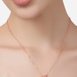 MINUTIAE Rose Gold-Plated & White Brass Ring Pendant Necklace image 5