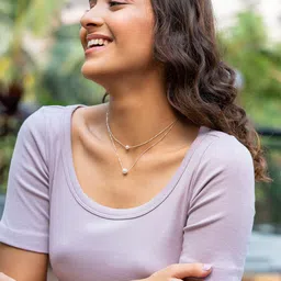 SHAYA Silver-Toned & White Sterling Silver Necklace image 4