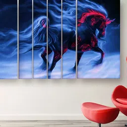 Casperme Blue & Pink 6 Pieces Horse Wooden Wall Paintings-image-37