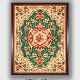INDIAN CLASSIC ART Cream & Red Abstract Canvas Painting Wall Art-picture-34