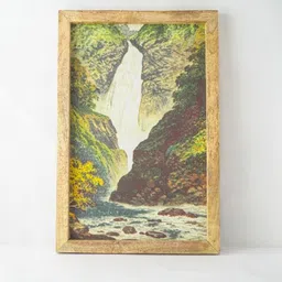 The Decor Mart Green & White Waterfall Canvas Framed Wall Art image 5