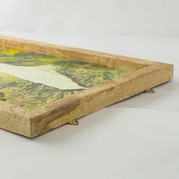 The Decor Mart Green & White Waterfall Canvas Framed Wall Art image 4