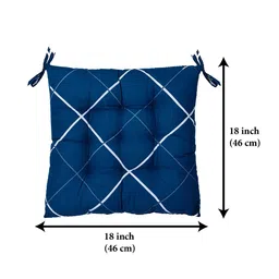 Kuber Industries 2-Pcs Blue & White Printed Cotton Chair Pads image 4