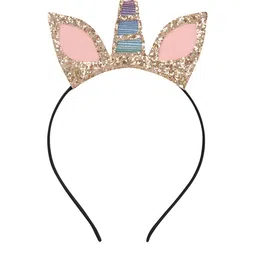 Aye Candy Girls Gold-Coloured & Pink Embellished Headband-picture-30