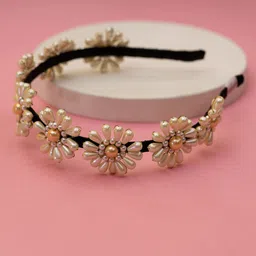 Choko Girls White & Black Beaded Hairband-picture-39