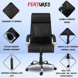 newturn Ranger Premium Leatherette High Back Ergonomic Chair with 2 years warranty Leather Office Executive Chair image 2