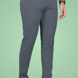 gibbonte Pack of 2 Men Regular Fit Grey, Grey Cotton Blend Trousers image 3