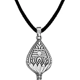 afh Tamil Om Murugan Vel Bronze Silver Locket with Cord Chain Pendent Rhodium Metal Pendant-picture-37