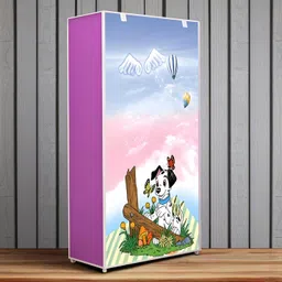 poowerest A6 Portable Fabric Storage Wardrobe, Multi-Shelf Clothes Organiser PVC Collapsible Wardrobe image 2
