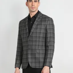 arrow Men Checkered Single Breasted Formal Blazer image 4