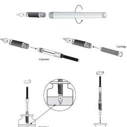 aahanstationers Fountain Pen Replaceable Ink Set Blue & Black Ink 0.5mm GREEN BODY COLOUR Fountain Pen image 3