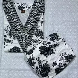 finclothen Women Cotton Blend Kurti Pant Set-picture-24