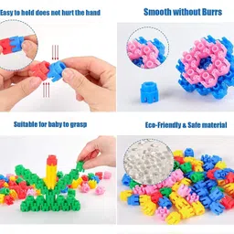oddeven 200 Pcs Smart Activity Fun and Learning Hexagonal Blocks for Kids- Smart Activity Toys Building Blocks Up To 3+ Years Kids image 2
