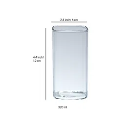 ceradeco (Set of 6) 320 ml Glass Large Square Shaped Everyday Glasses image 3