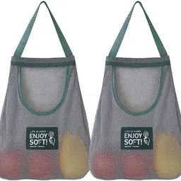 laget Reusable Mesh Storage Bags for Vegetables & Fruits | Pack of 2 Pack of 2 Grocery Bags-picture-23