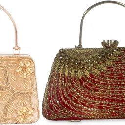 seamount Party Red, Gold Clutch-picture-36