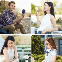 Fancy Rechargeable Table Fan You Can Also use Directly Fan Power Bank[ DC]Desk Fan USB USB Table Fans Folding Rechargeable Fan LED Light And Multifunction USB Fan, Rechargeable Fan image 5